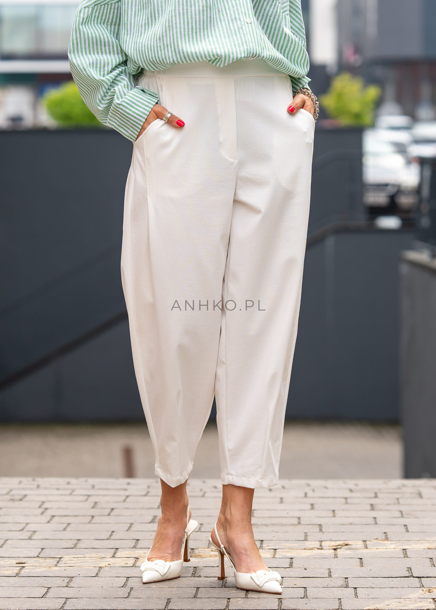 Spodnie Rudi Białe damskie